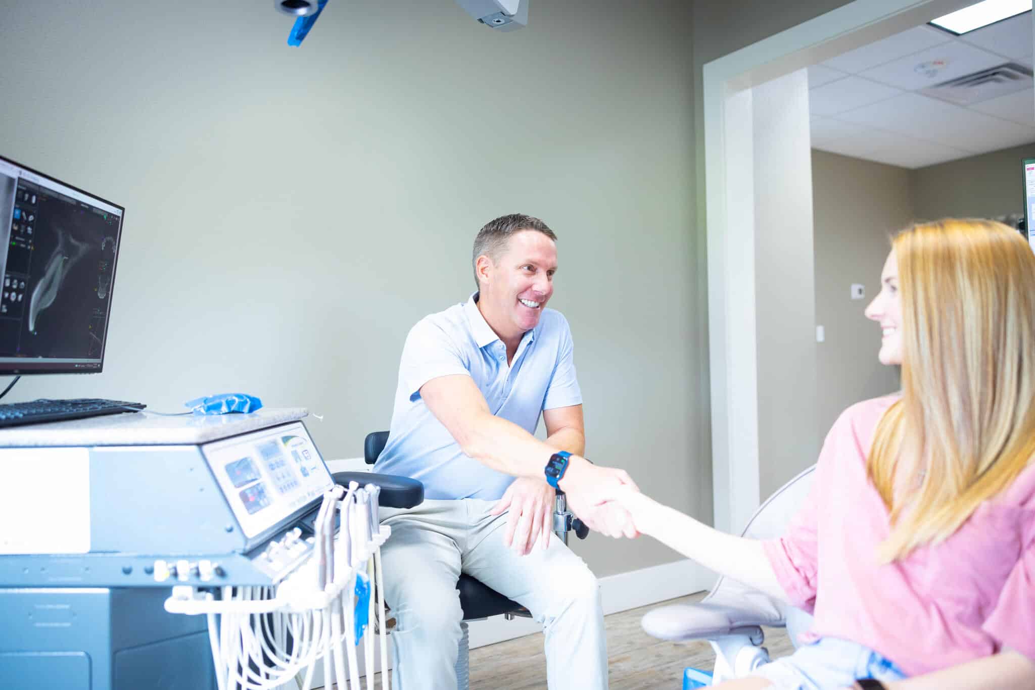 Endodontist, Dr. Behrents With Patient At NWA Endodontic Specialists in Bentonville & Fayetteville, AR